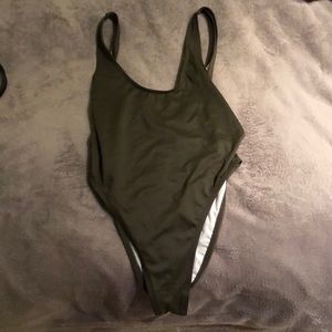 Olive one piece bathing suit
